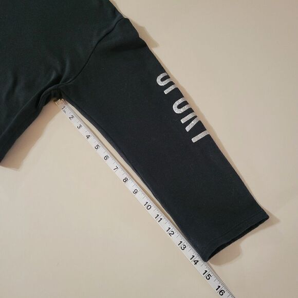 Victoria's Secret Black Crewneck Long Sleeve Cropped Sweatshirt - Picture 9 of 16